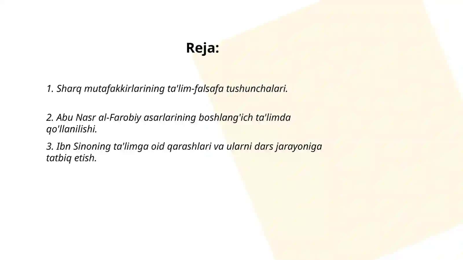 Sharq mutafakkirlarining ta'lim-falsafa tushunchalari 2