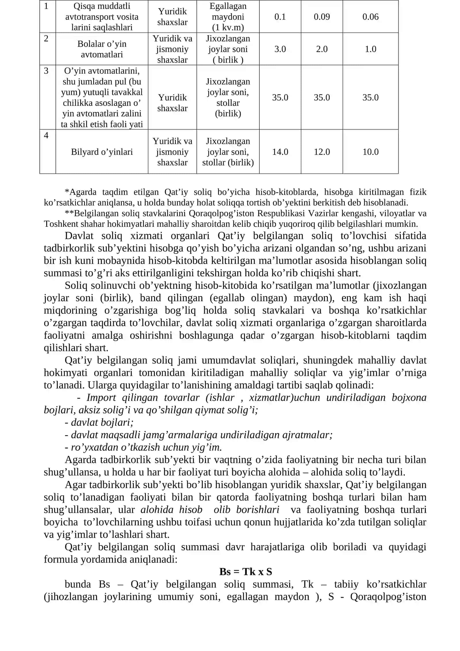 Qat’iy soliq belgilangan alohida turdagi tadbirkorlik faoliyati bilan shug’ullanuvchi yuridik shaxslarni soliqqa tortish 2