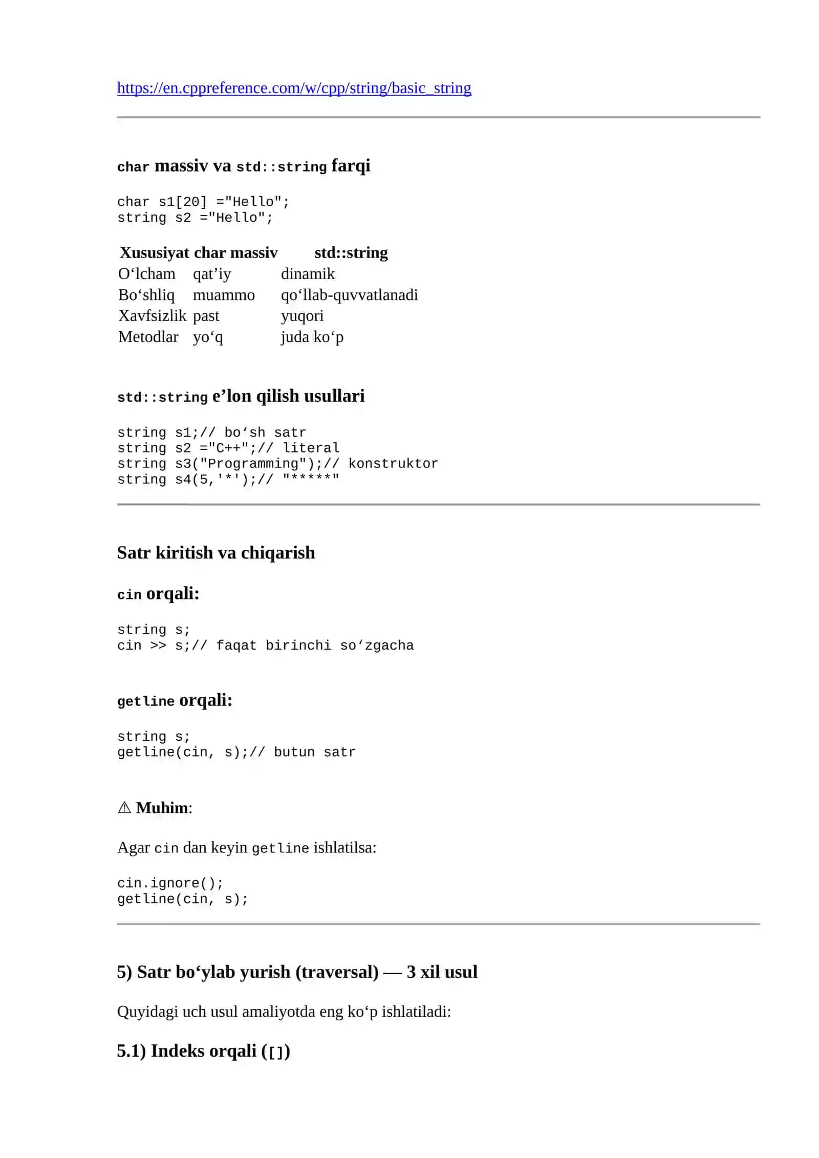 Lab 1. Matnlar bilan ishlash (std::string) 2