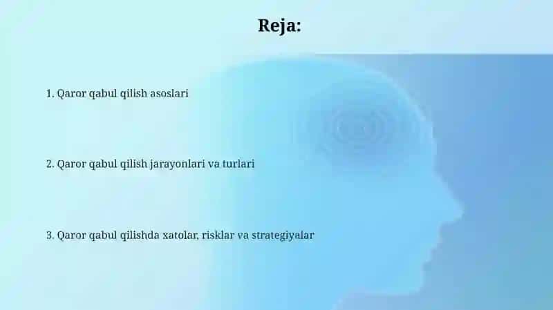 Qaror qabul qilish 2