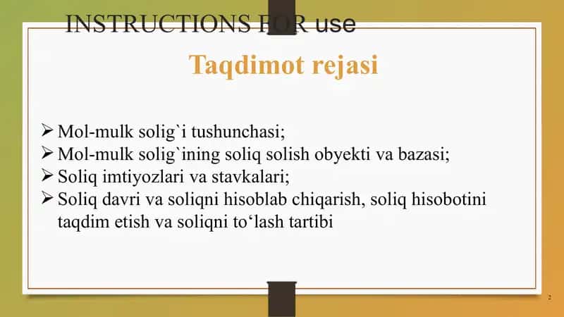Mol-mulk solig`i 2