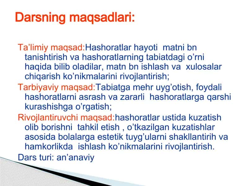 Hasharotlarning ko’payishi va rivojlanishi 2
