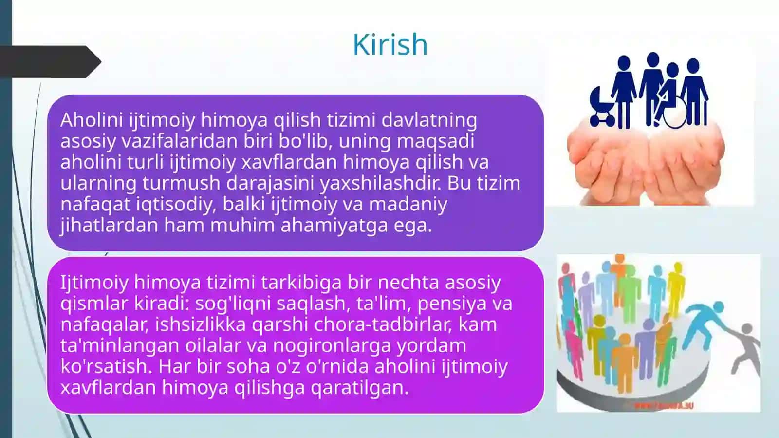 Aholini ijtimoiy himoya qilish tizimi tarkibi, tamoyillari va shakllari 2