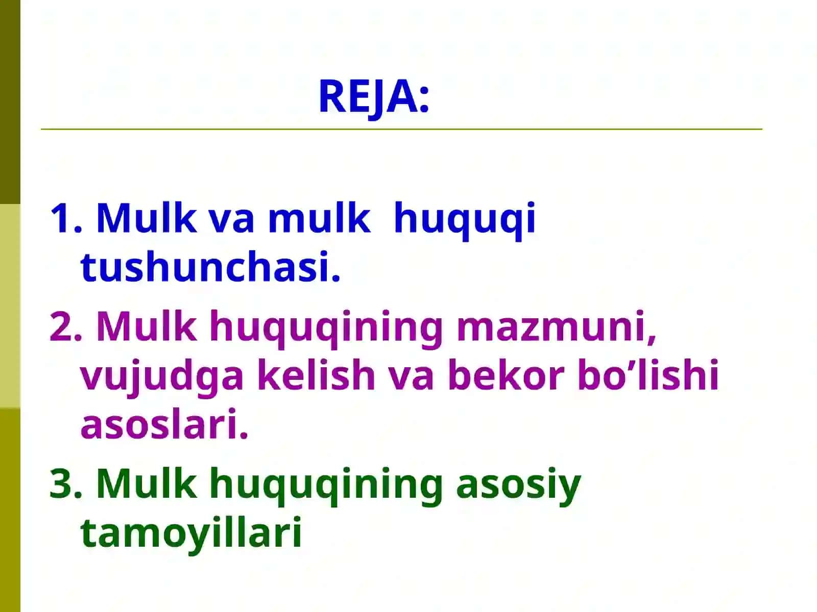 Mulk huquqlari nazariyasi va mulkchilikshakllari rivojlanishining evolyutsiyasi 2