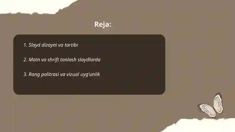 Slayd dizayni va tartibi 2