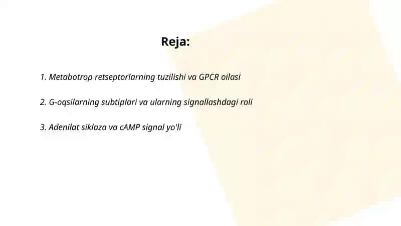 Metabatrob retseptorlar va ikkilamchi messenger 2