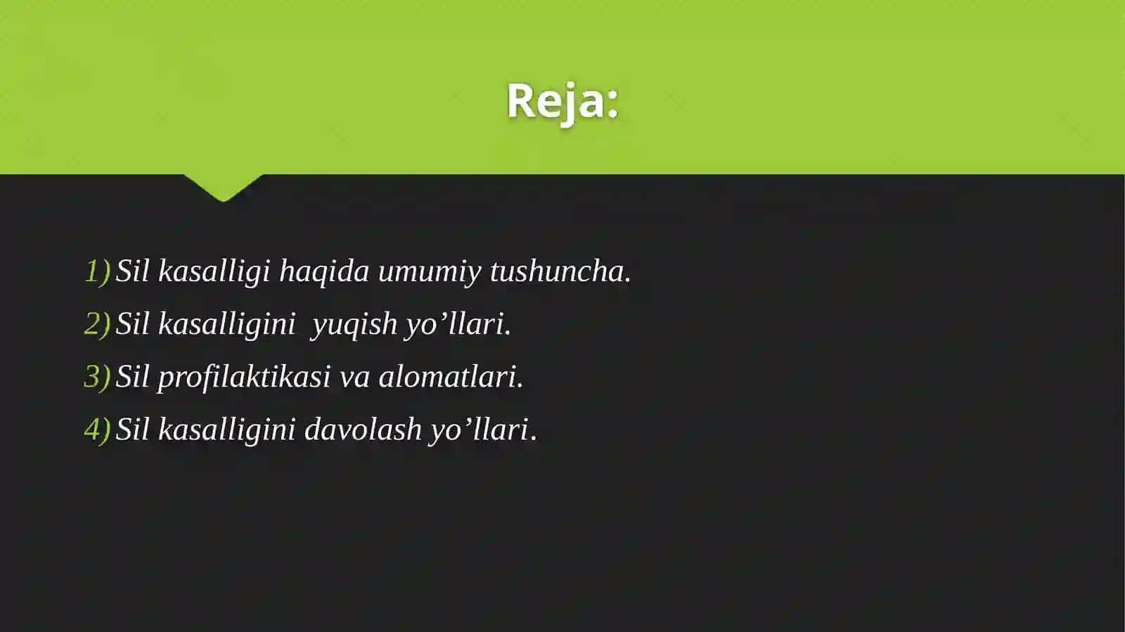 Sil kasalligi va uni oldini olish 2
