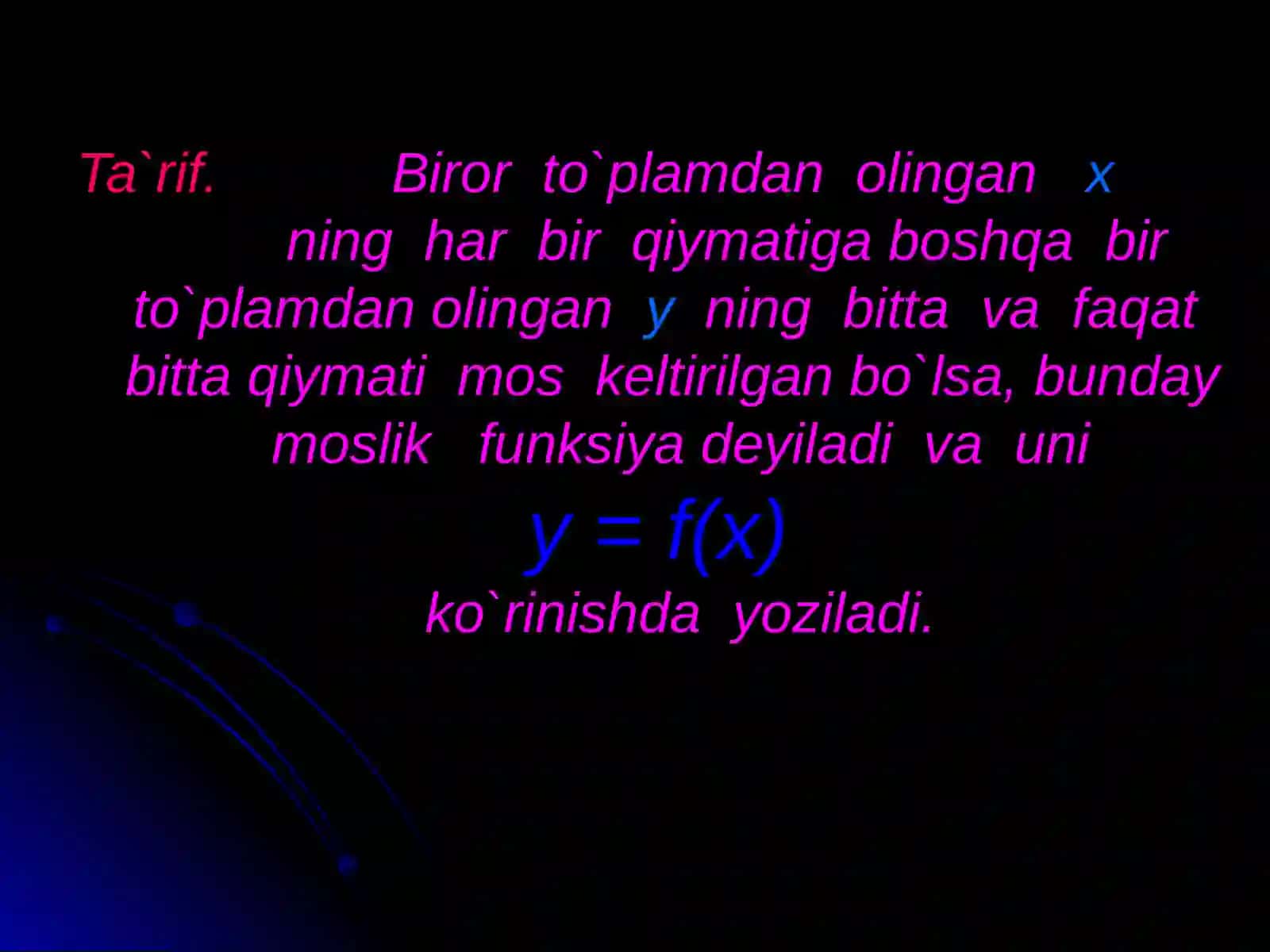 Funksiyaning aniqlanish sohasi 2