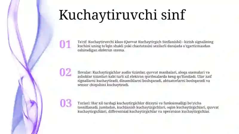 Quvvat Kuchaytirgich Sinflanishi 2