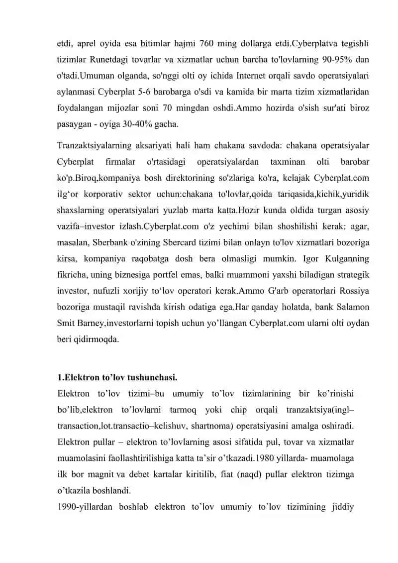 CyberPlat toʻlov tizimi va undan amalda foydalanish usullari 2