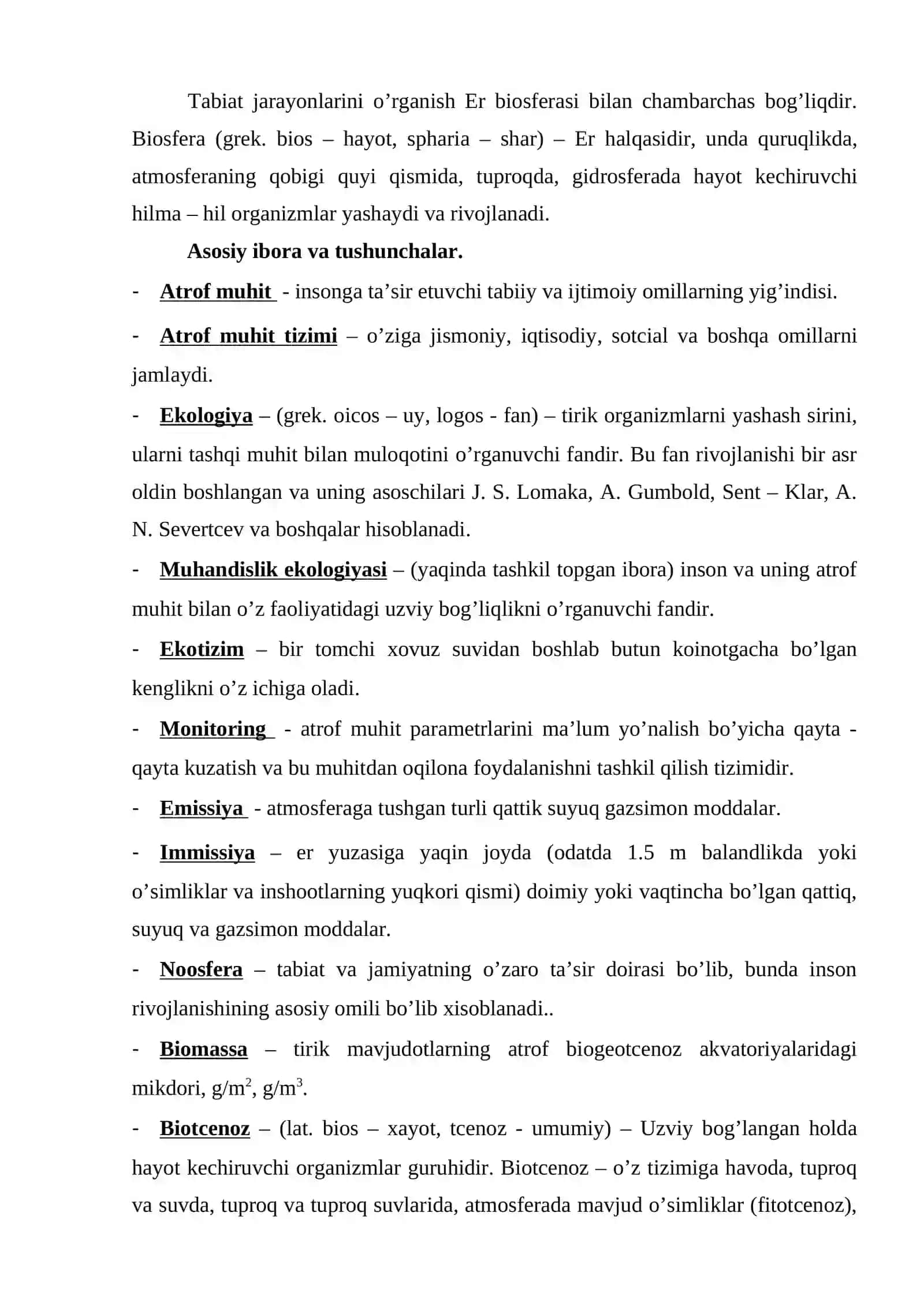 Ekologiya Fanining Vazifasi va Mazmuni 2
