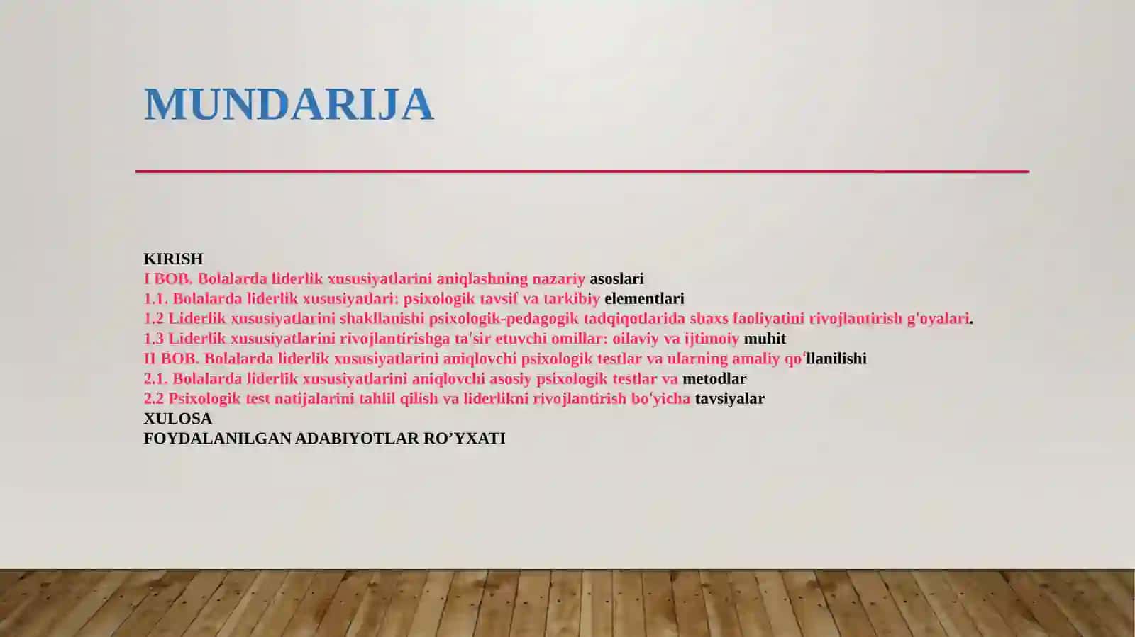 BOLALARDA LIDERLIK XUSUSIYATLARINI ANIQLOVCHI PSIXOLOGIK TESTLAR 2
