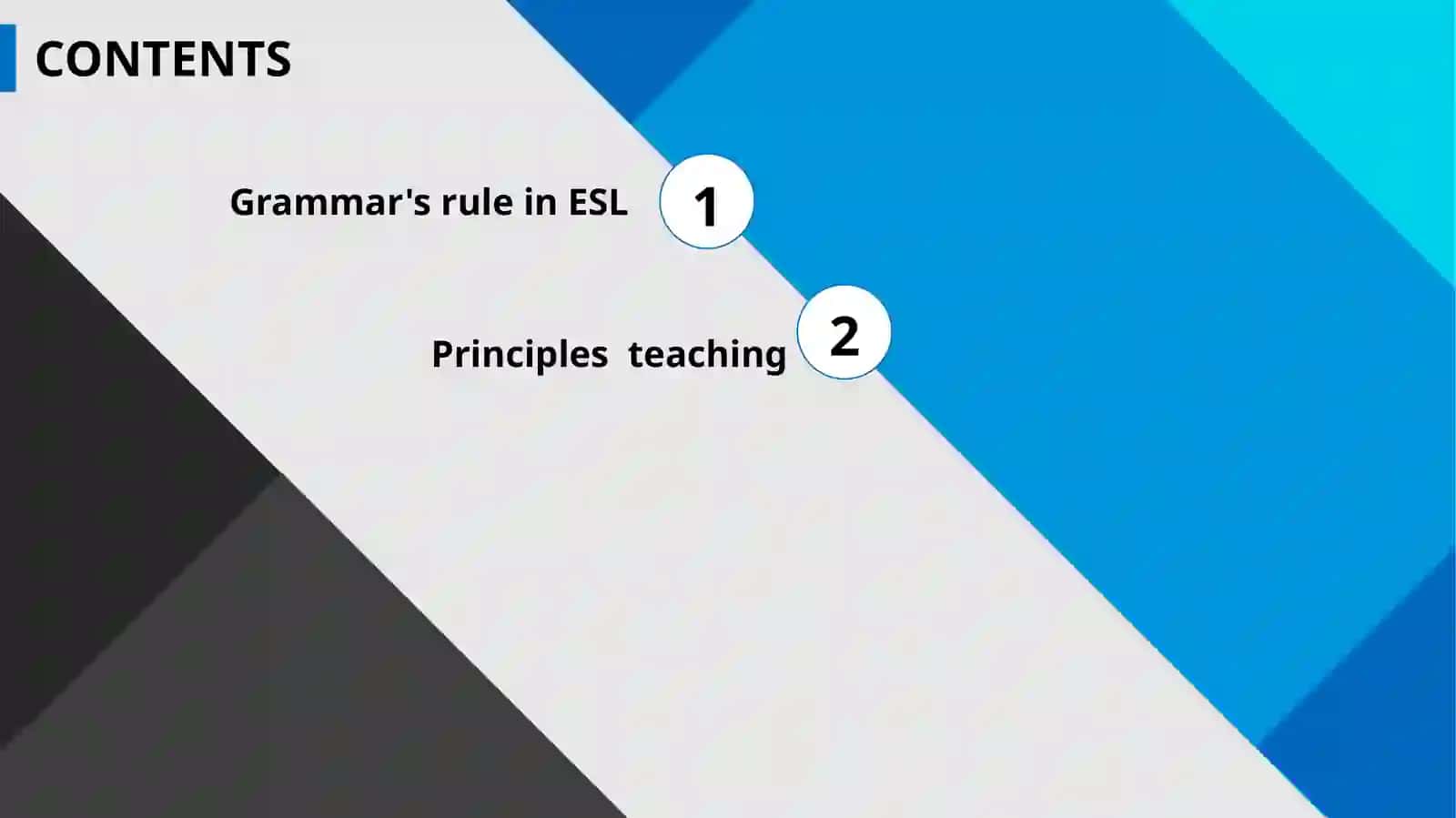 Active grammar and passive grammar in ESL 2