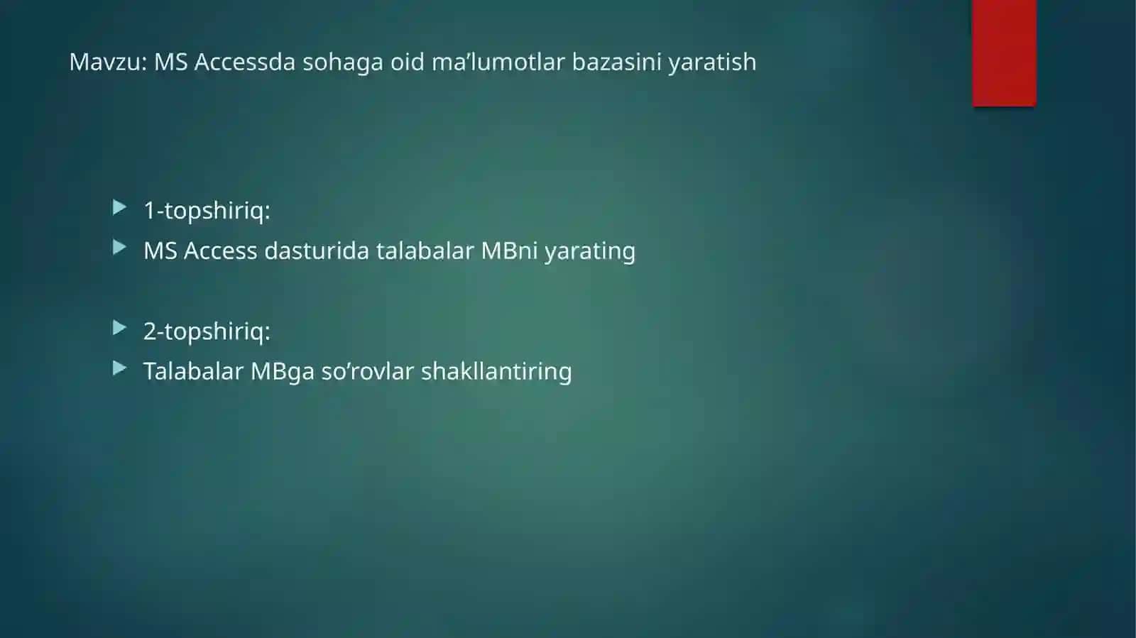 MSAccessdasohagaoidma’lumotlarbazasiniyaratish 2