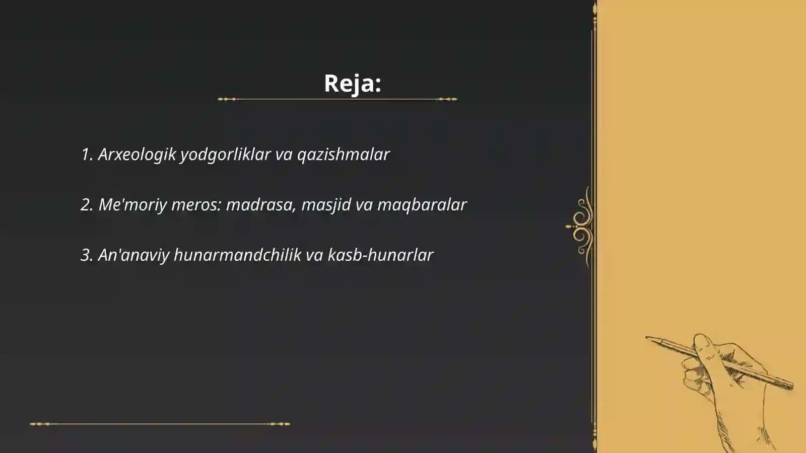 Arxeologik yodgorliklar va qazishmalar 2