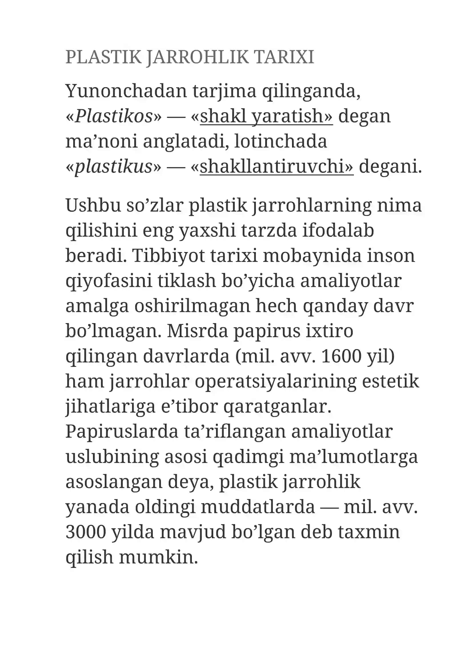 Plastik jarrohlik 2