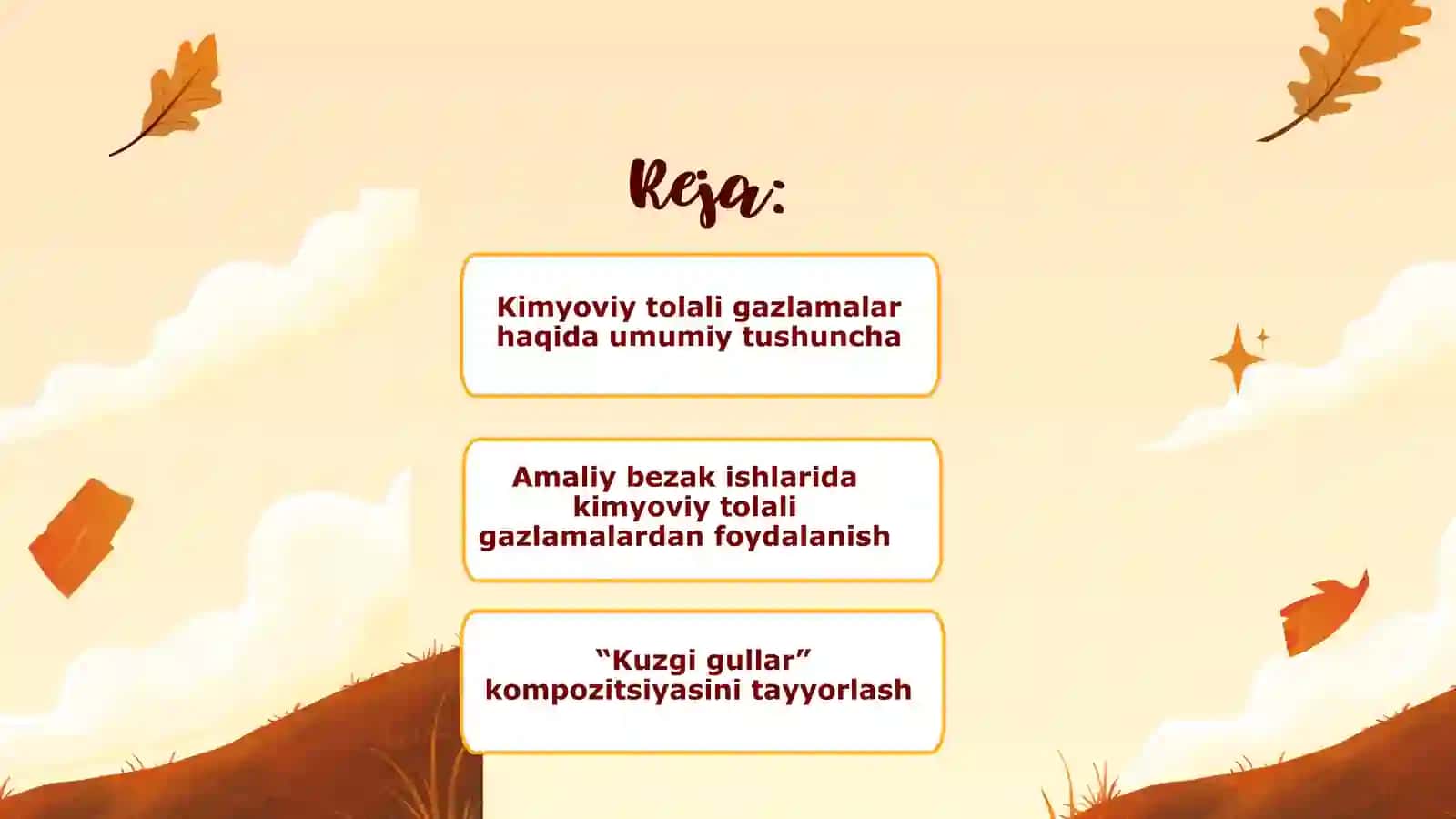 Kuzgi gullar kompozitsiyasini tayyorlash texnologiyasi 2