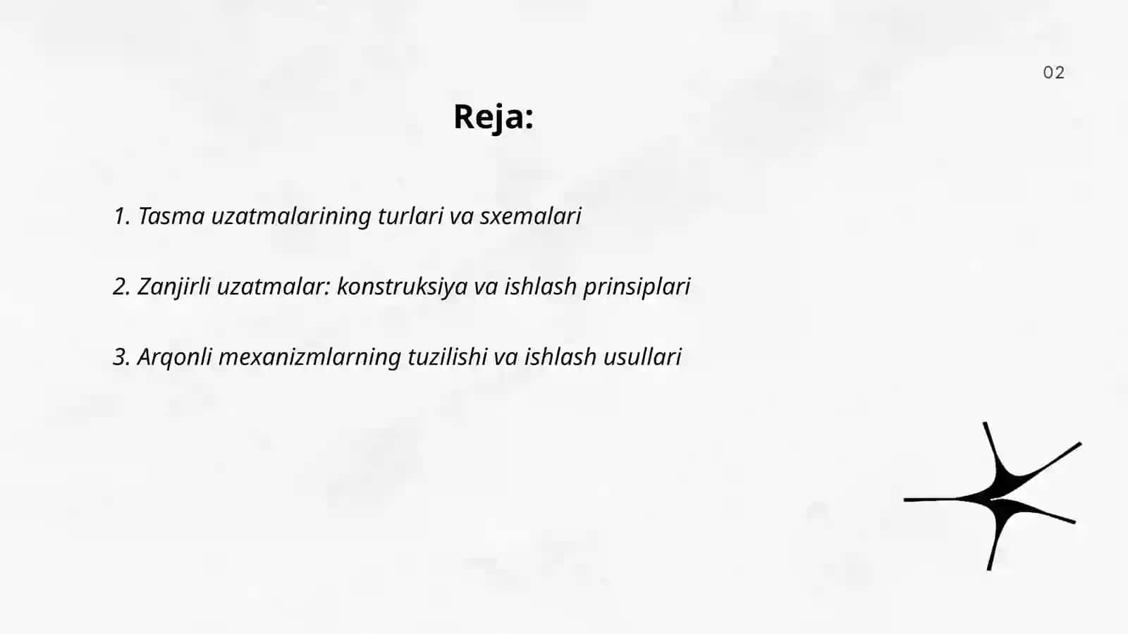 Egiluvchan bòĝinli (tasmali,arqonli,zanjirli) mexanizmlar turlari,sxemalari 2