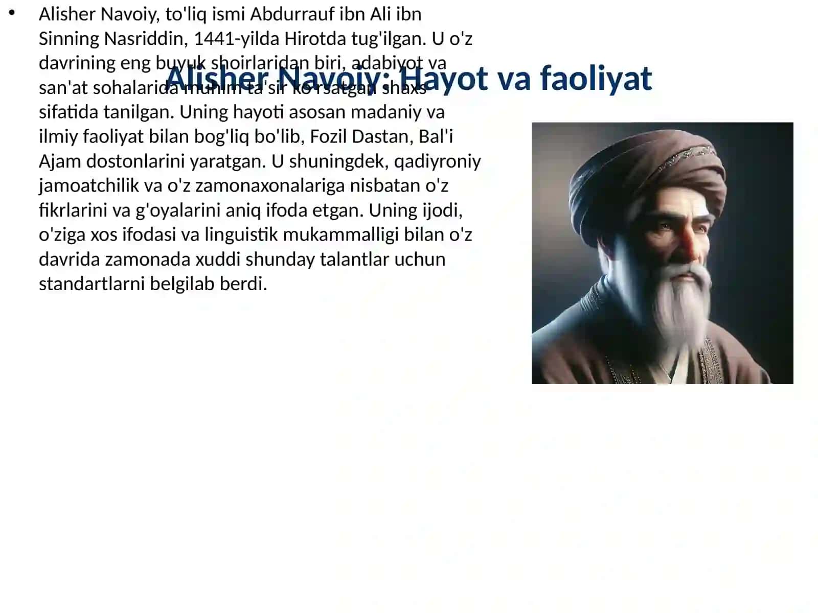 Alisher Navoiy hayoti 2