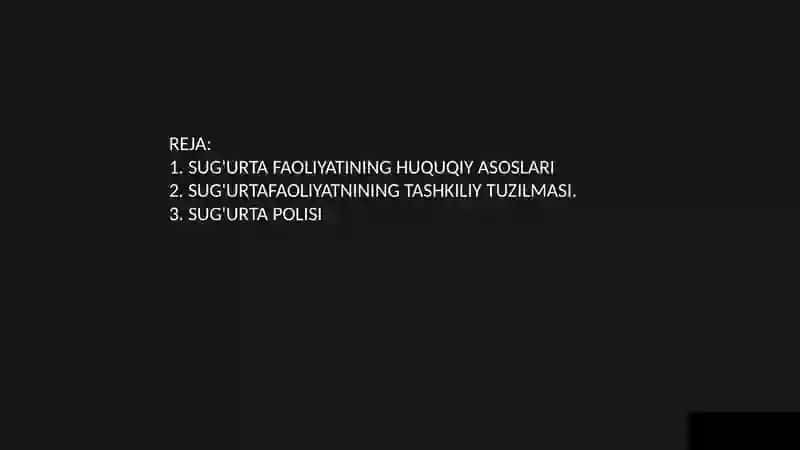 Sug‘urta tashkilotining tashkiliy-huquqiy asoslari va konseptual modeli. 2