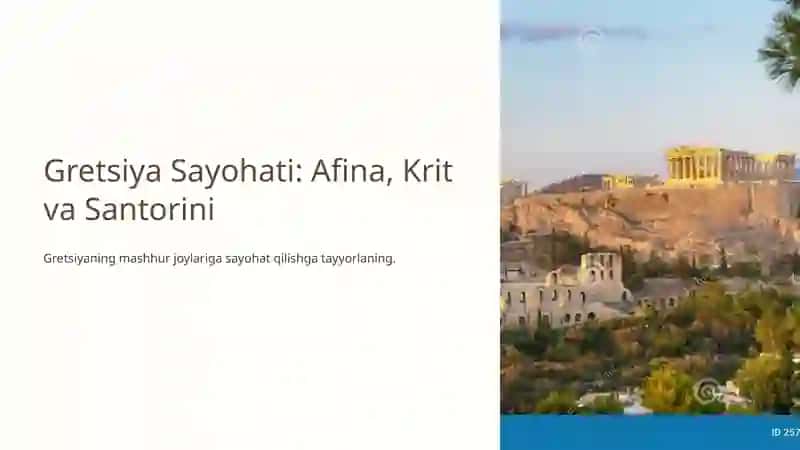 Gretsiya Sayohati: Afina, Krit va Santorini 2