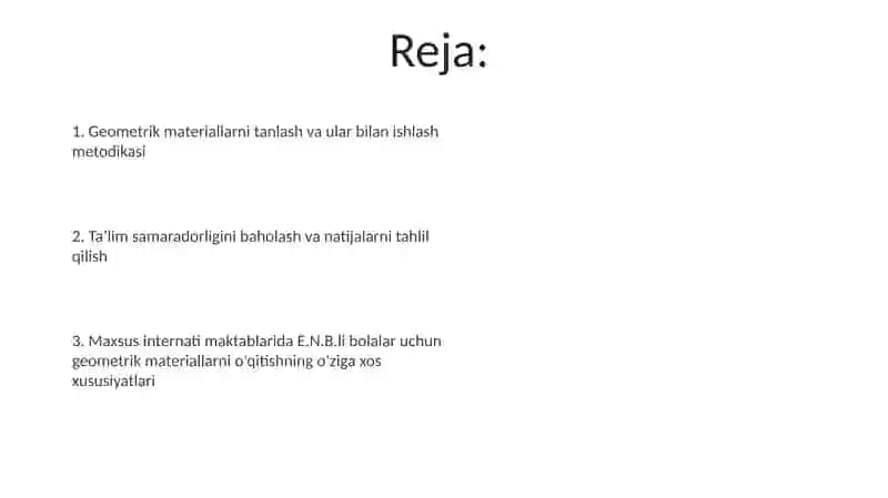 Geometrik materiallarni tanlash va ular bilan ishlash metodikasi 2