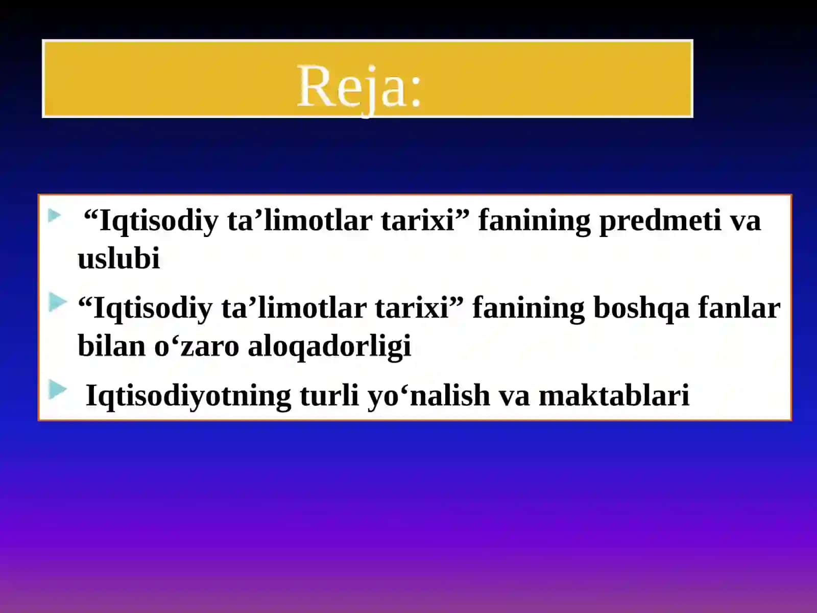 Iqtisodiy Ta'limotlar Tarixi 2