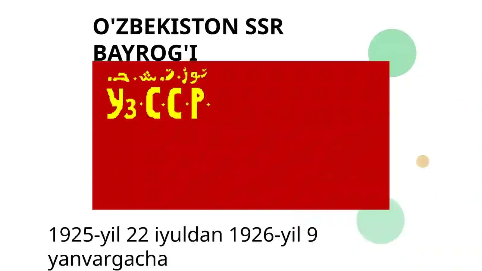 O'zbekiston SSR bayrog'i, tarixiy bayroqlar 2