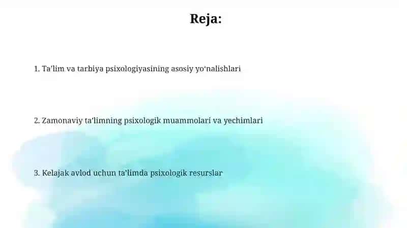 Zamonaviy jamiyatda ta'lim va tarbiya psixologiyaning dolzarb masalalari 2