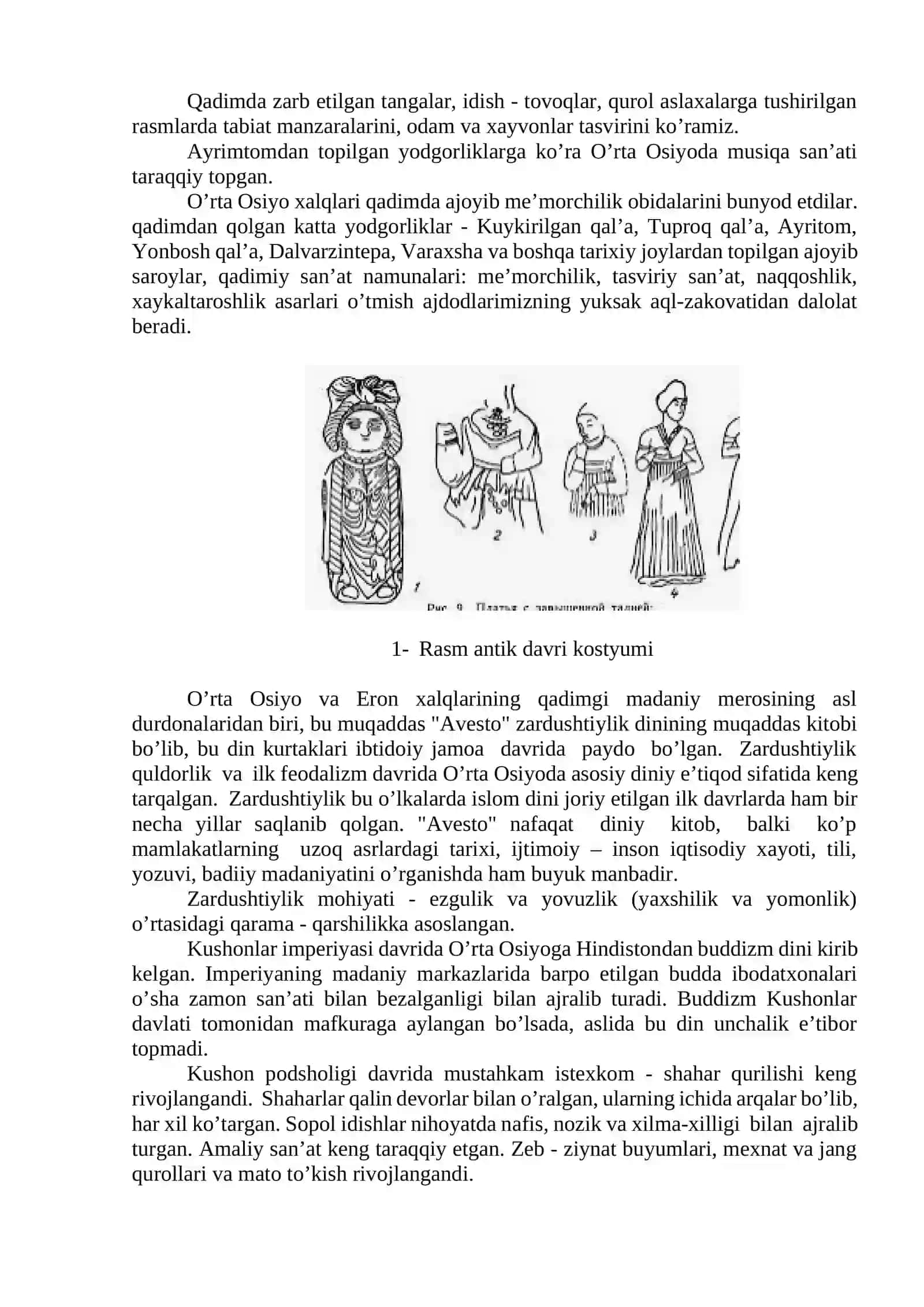 O`rta Оsiyo ilk o`rta asr va O`rta Оsiyo kech o`rta asr kоstyum turlari 2