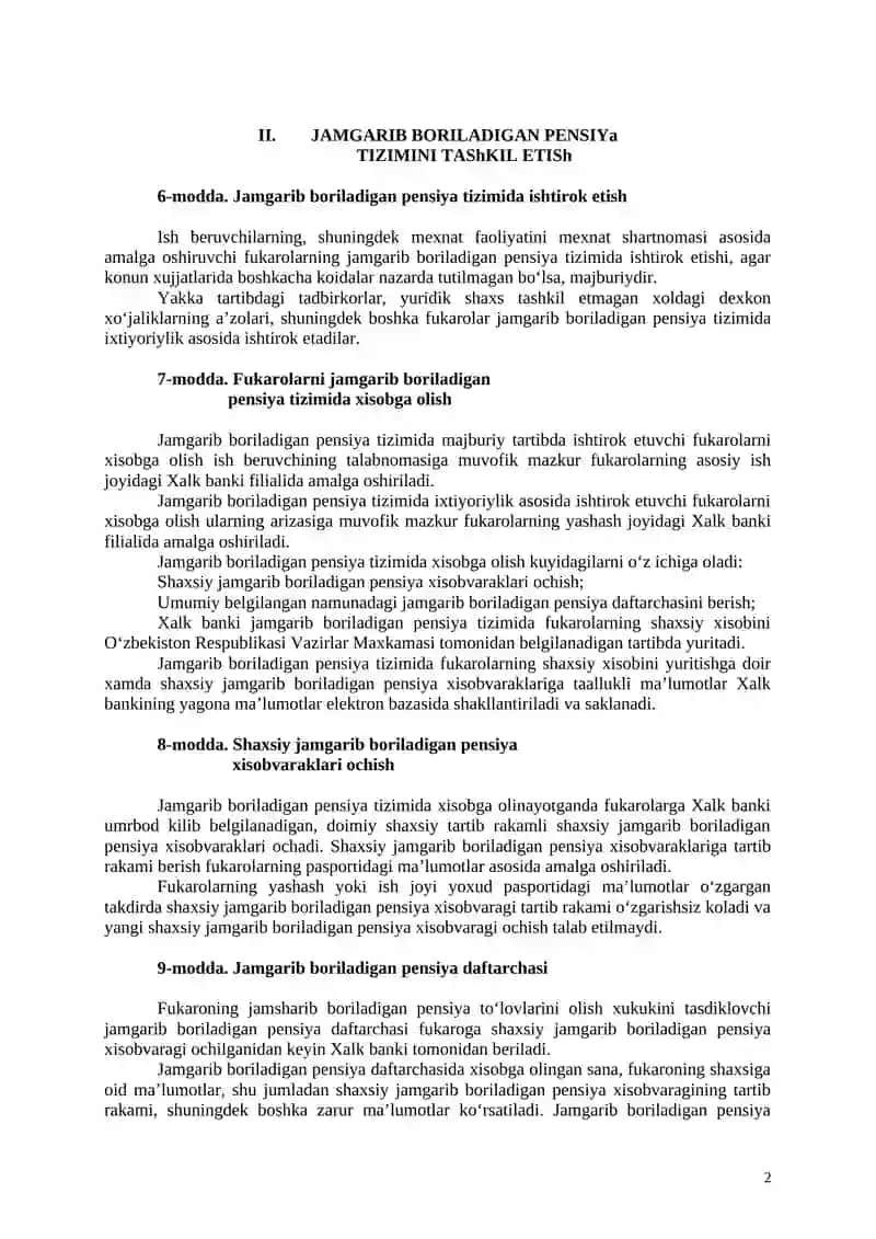 Fukarolarning jamgarib boriladigan pensiya ta’minoti 2