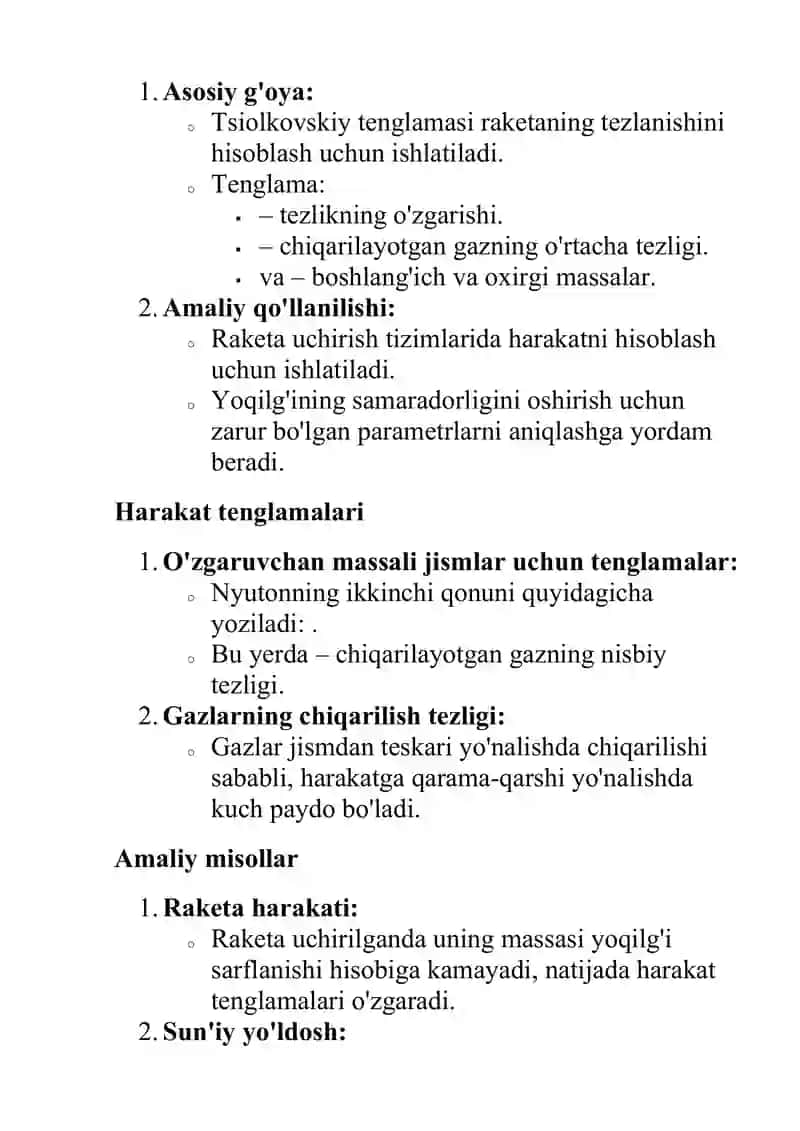 oʻzgaruvchan massali jism 2