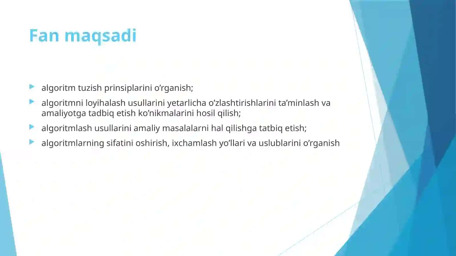 Algoritm tuzish prinsiplari 2