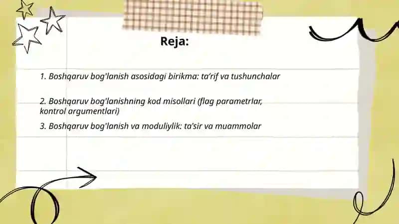 Boshqaruv bog'lanish asosidagi birikma 2