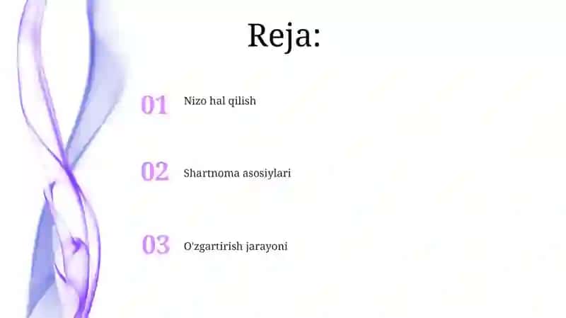 Shartnomalar va Qo'shimchalar ta'rifi 2