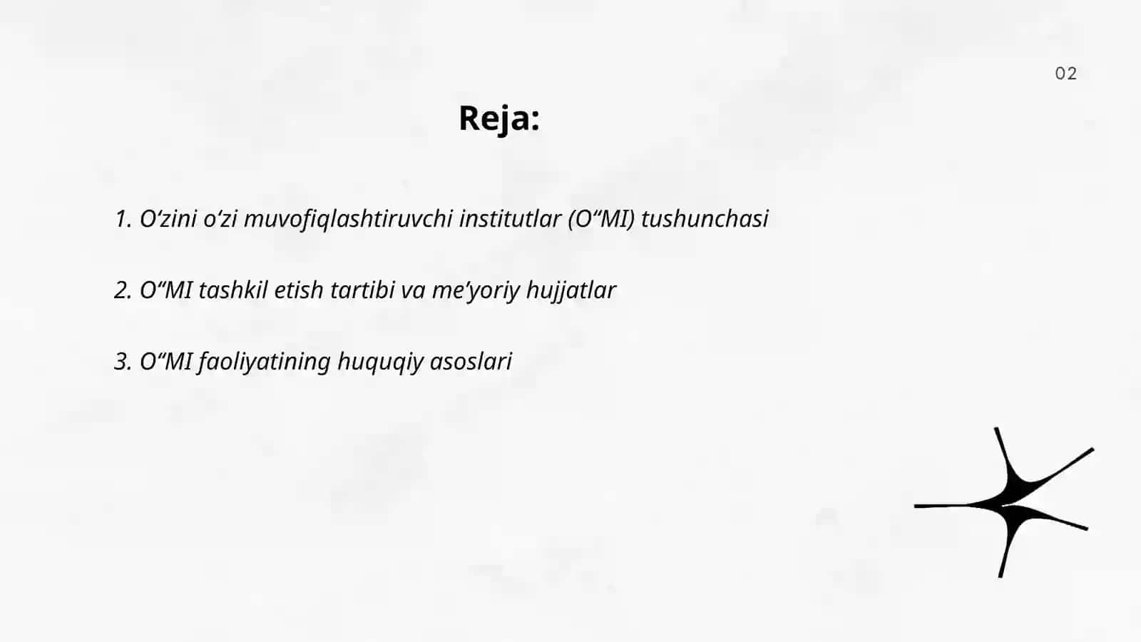Oʻzini oʻzi muvofiqlashtiruvchi institutlar 2