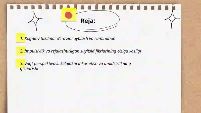 Bemorlarning suyitsidul fikrlashining oʻziga xos xususiyatlari 2