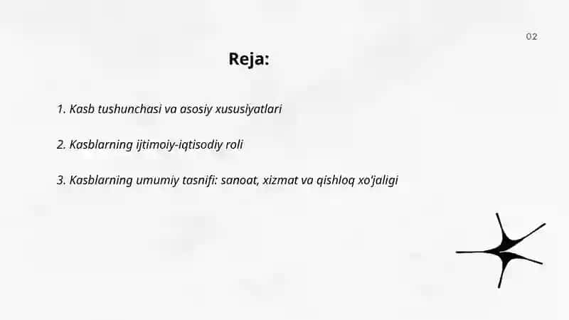 Kasblar va ularning klassifikatsiyasi 2