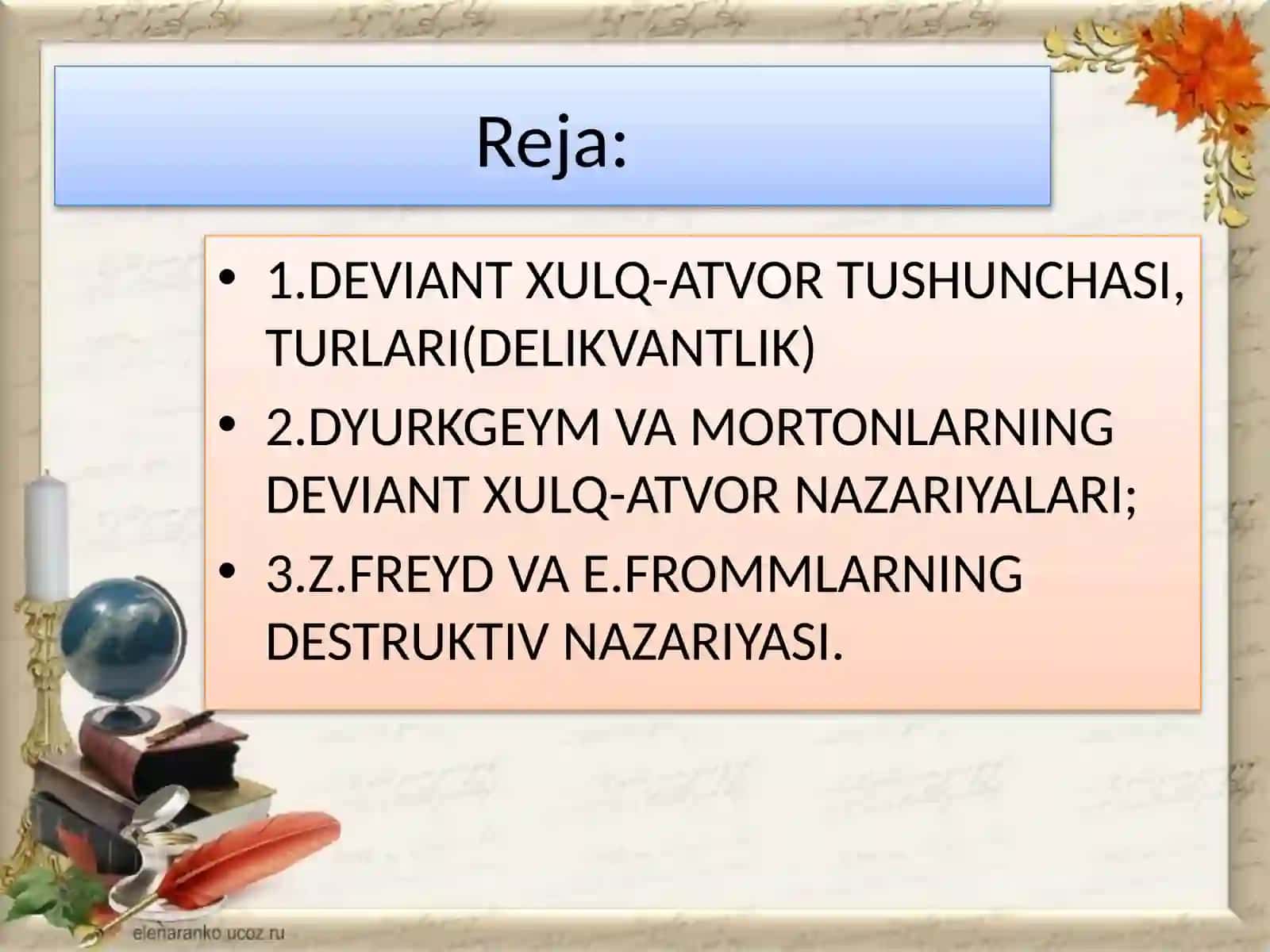 Sotsial me'yor va anomiya deviant xulq-atvor nazariyasining markaziy tushunchasi sifatida 2