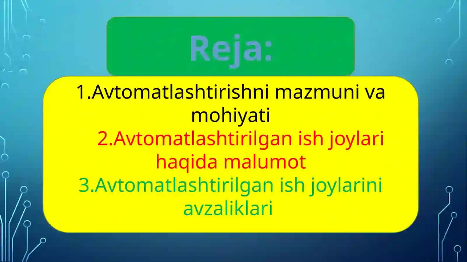 Avtomatlashtirilgan Ish Joylari 2