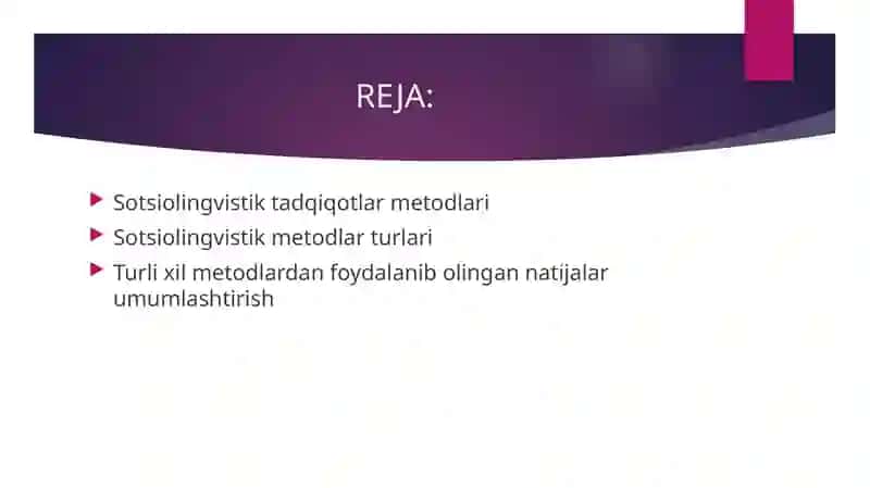 Sotsiolingvistik tadqiqot  metodlari 2