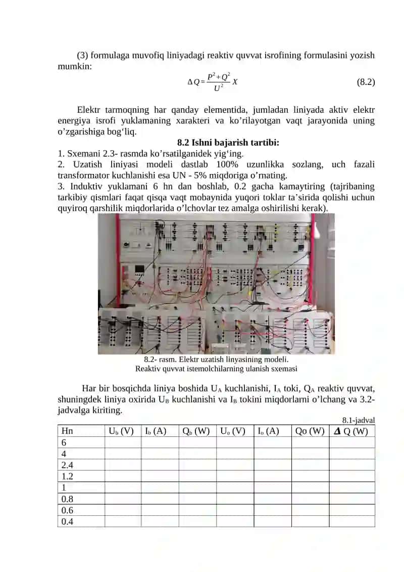 Elektr Uzatish Liniyasida Reaktiv Quvvat Isrofini Tadqiq Qilish 2