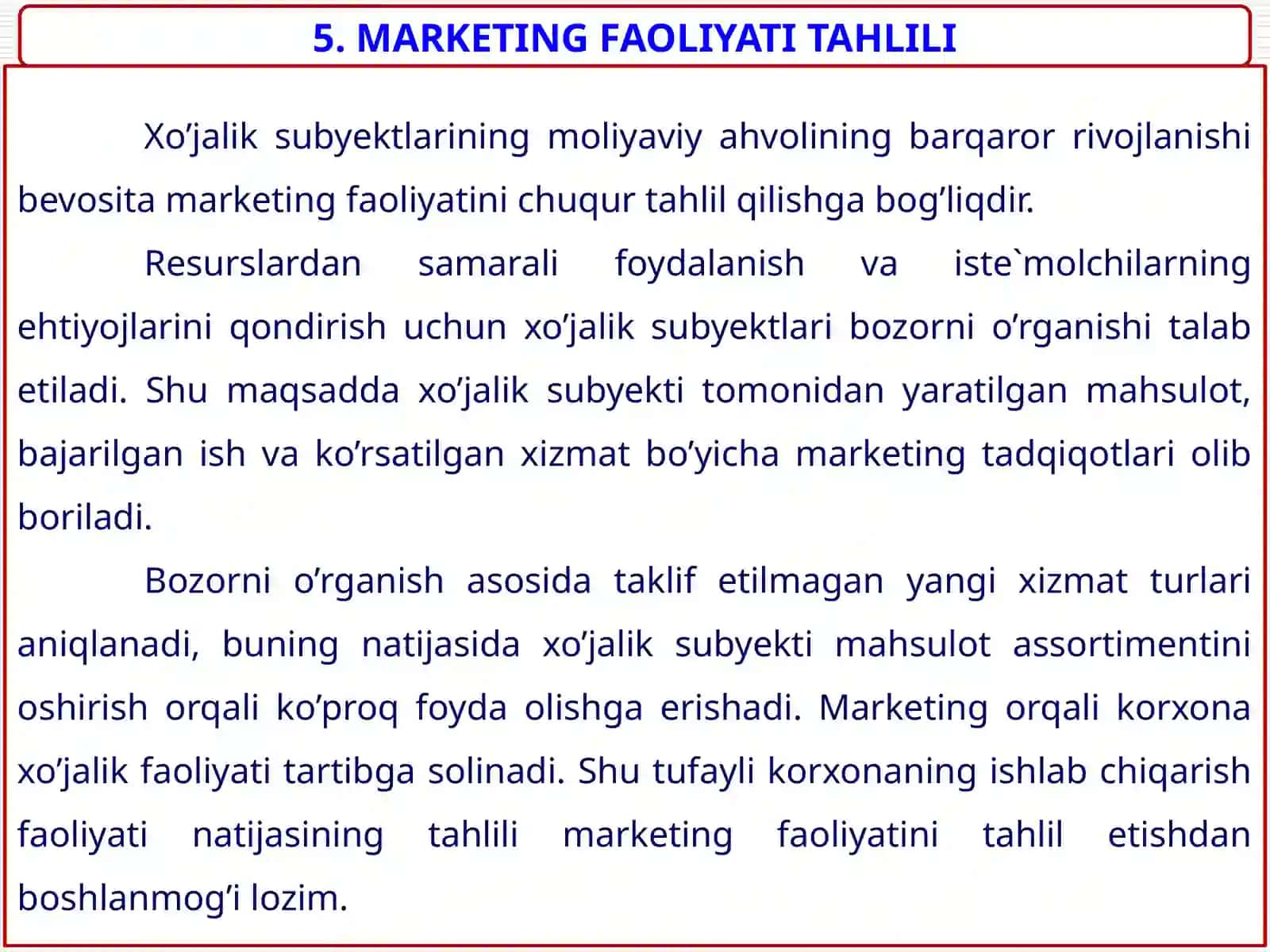 Mahsulot ishlab chiqarish maromiyligi tahlili 2