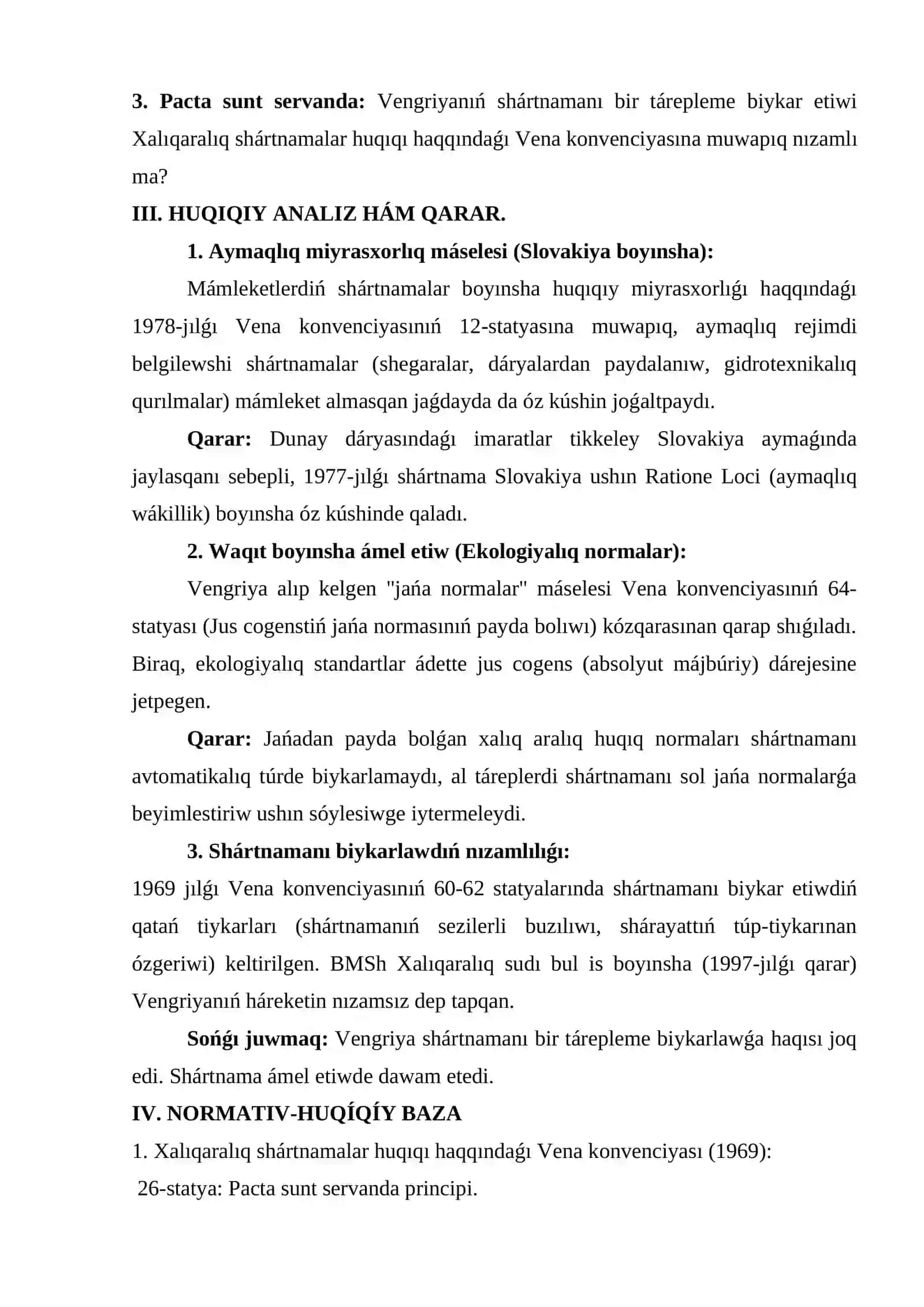Xalıqaralıq shartnamalardıń waqıt, aymaq boyınsha ámel etiwi 2