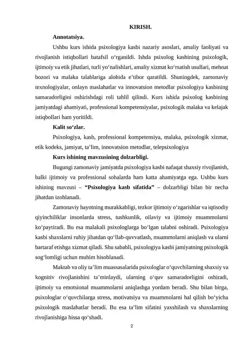 PSIXOLOGIYA KASB SIFATIDA 2