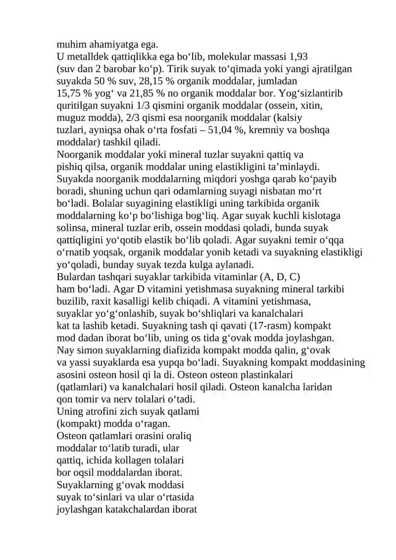Suyak-mushak va biriktiruvchi to`qima azolarining anotomik fiziologik xususiyatlari 2