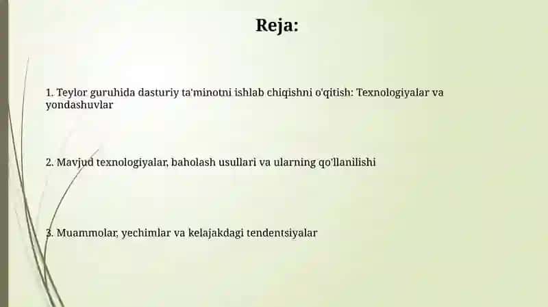 Teylor guruhida aplikatsiya qilishga o’rgatish 2