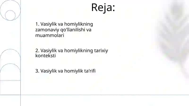 Vasiylik va homiylik 2