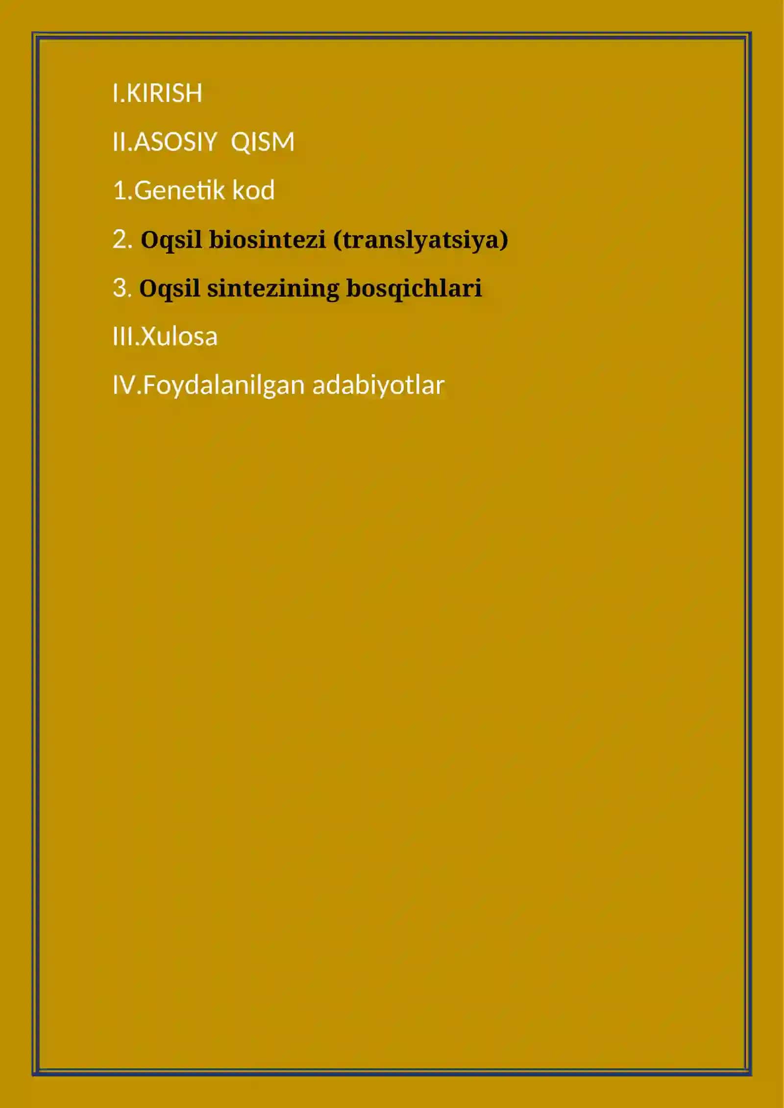 Oqsil biosentizi 2