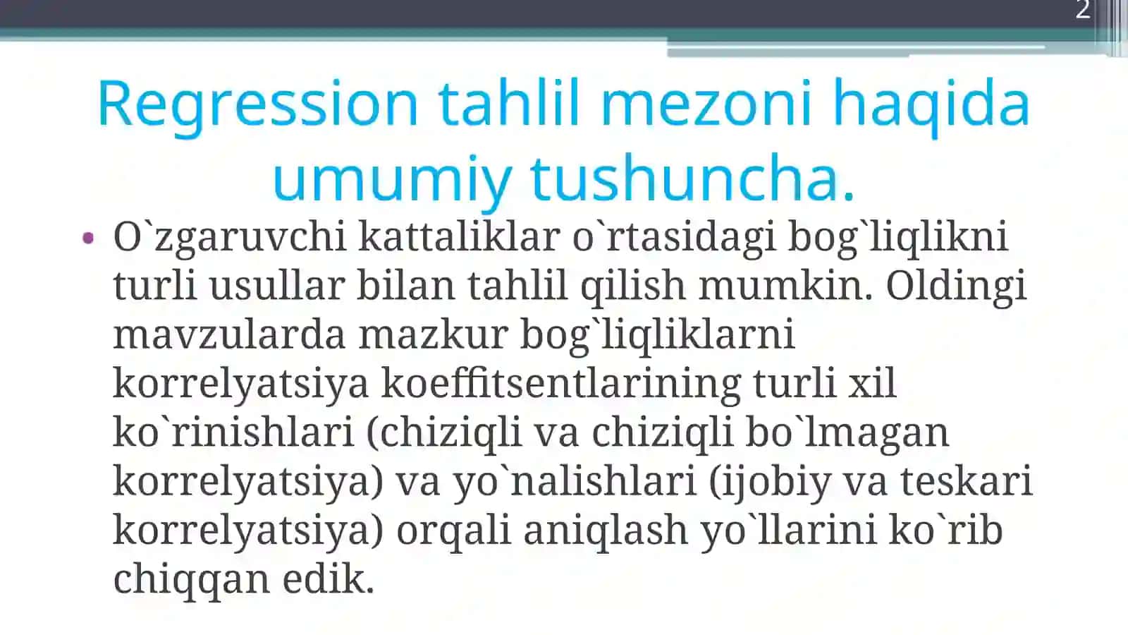 Regression tahlil 2